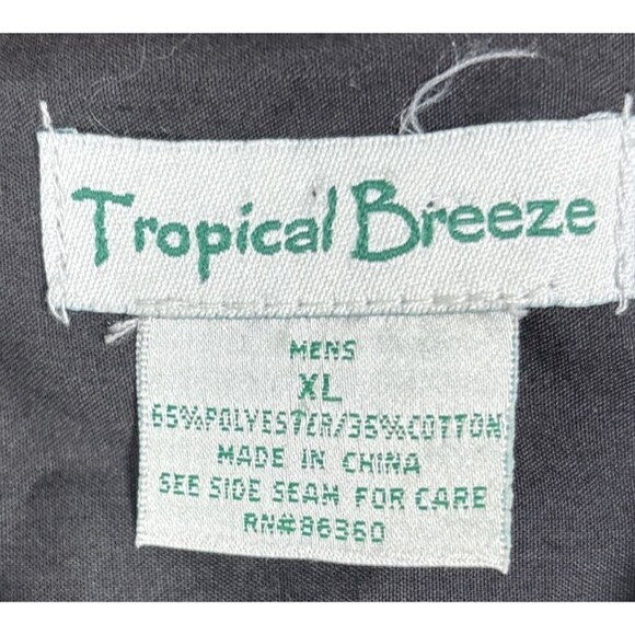 Tropical Breeze Shirt Men's Size XL Button Up Camp Cigar Cuba Black Embroidered - Picture 11 of 15